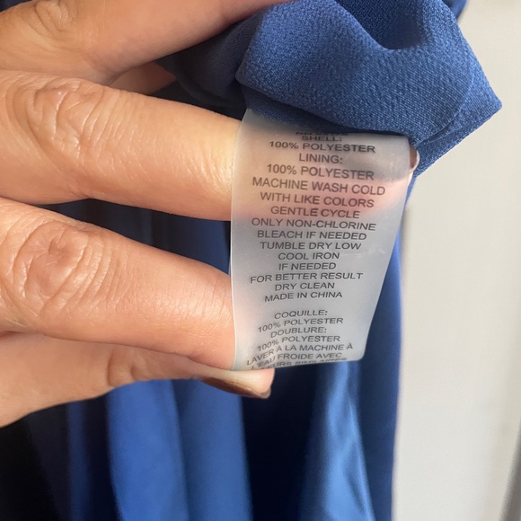 Elie Tahari Deep Blue Long Sleeve Dress - Picture 13 of 15